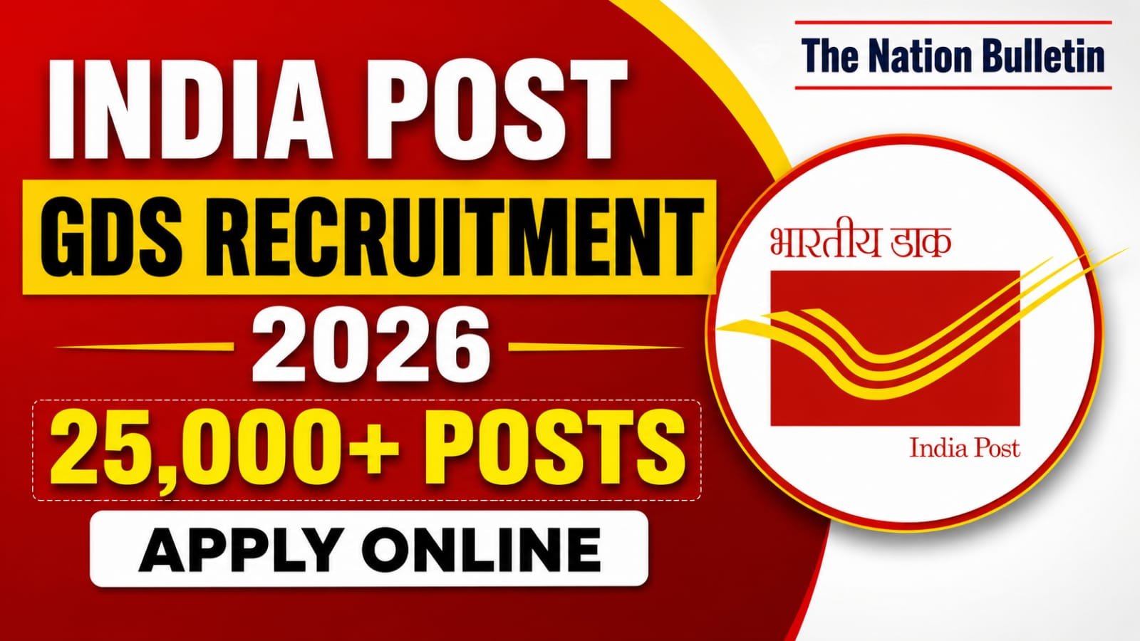 India Post GDS Recruitment 2026 25000+ Posts Apply Online