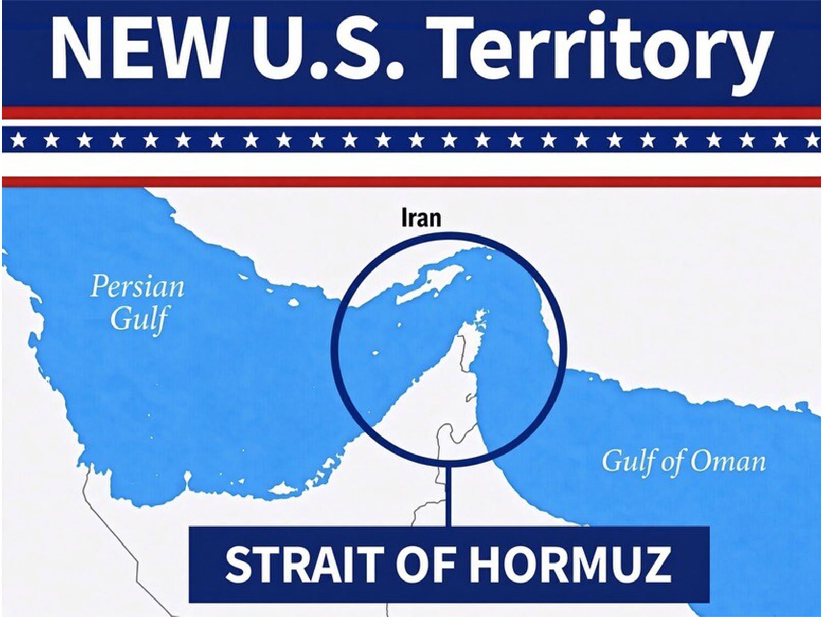 Donald Trump Shares AI Image Calling Strait of Hormuz New US Territory Trump AI-generated image showing Strait of Hormuz as New US Territory