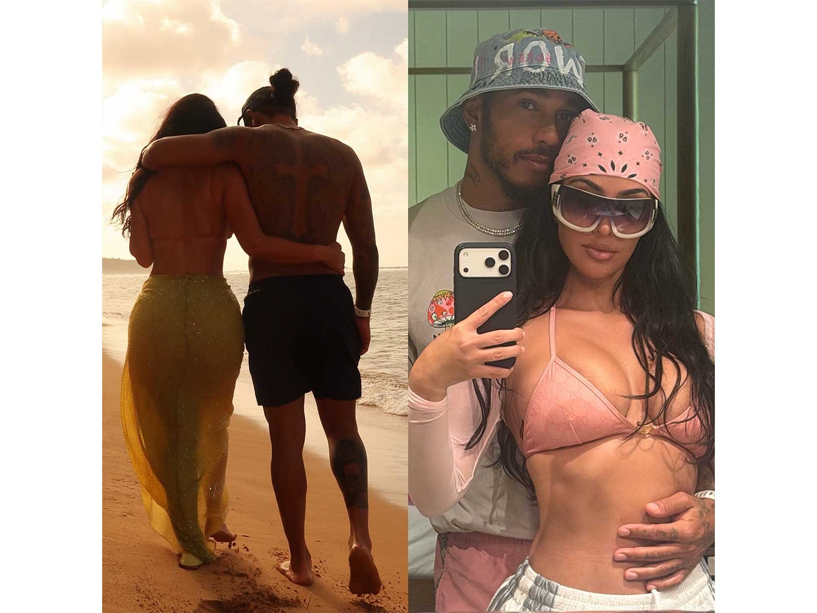 Kim Kardashian and Lewis Hamilton share photos from their beach getaway