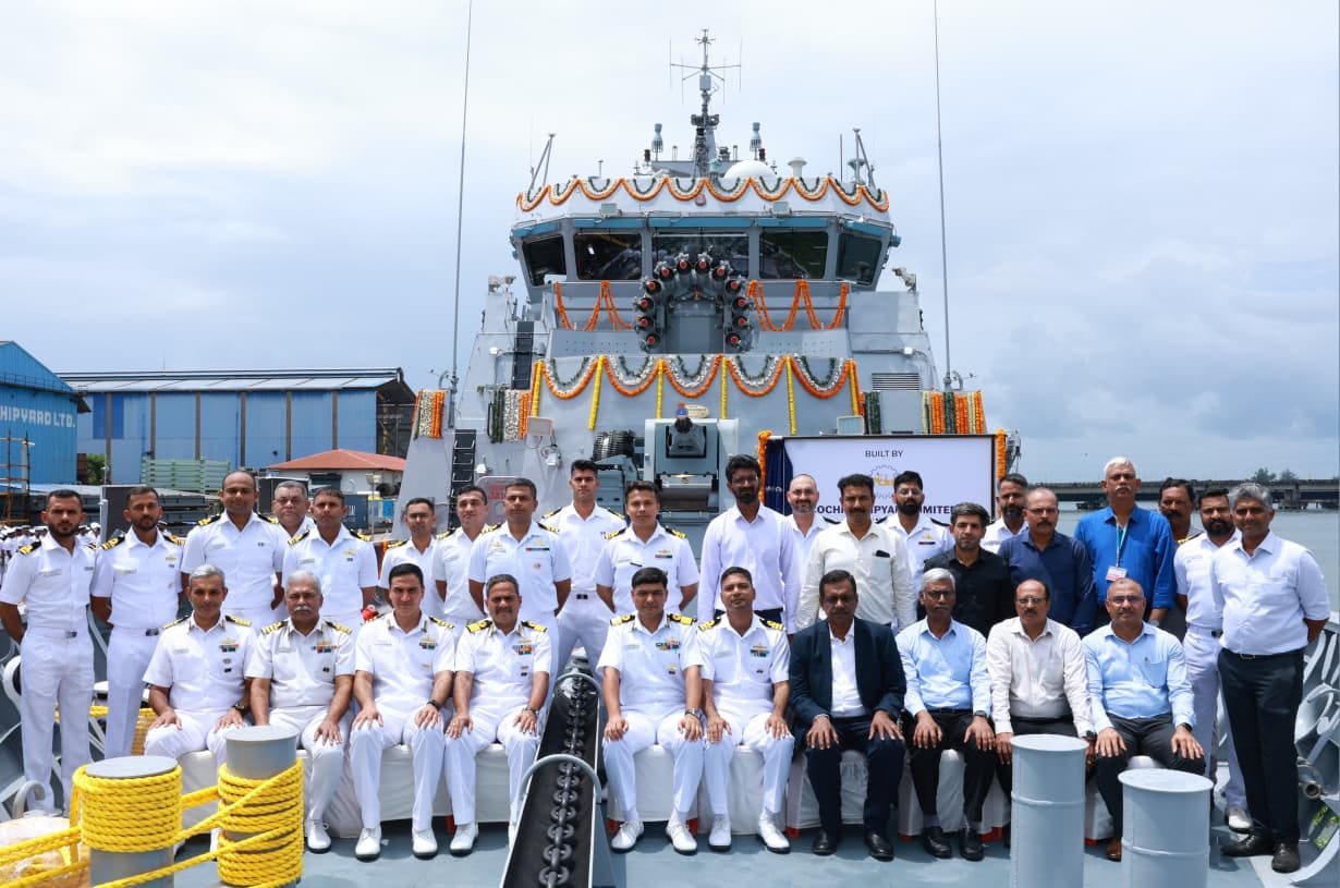 Mangrol Anti-Submarine Warfare Craft Delivered to Navy Mangrol Anti-Submarine Warfare Craft delivered to Indian Navy by Cochin Shipyard