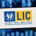 Life Insurance Corporation of India (LIC) logo displayed on a smartphone as the Government of India announces a 6.5% stake sale through an Offer for Sale.