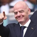FIFA President Gianni Infantino speaks during an official football event amid debate over FIFA's commercial plans.