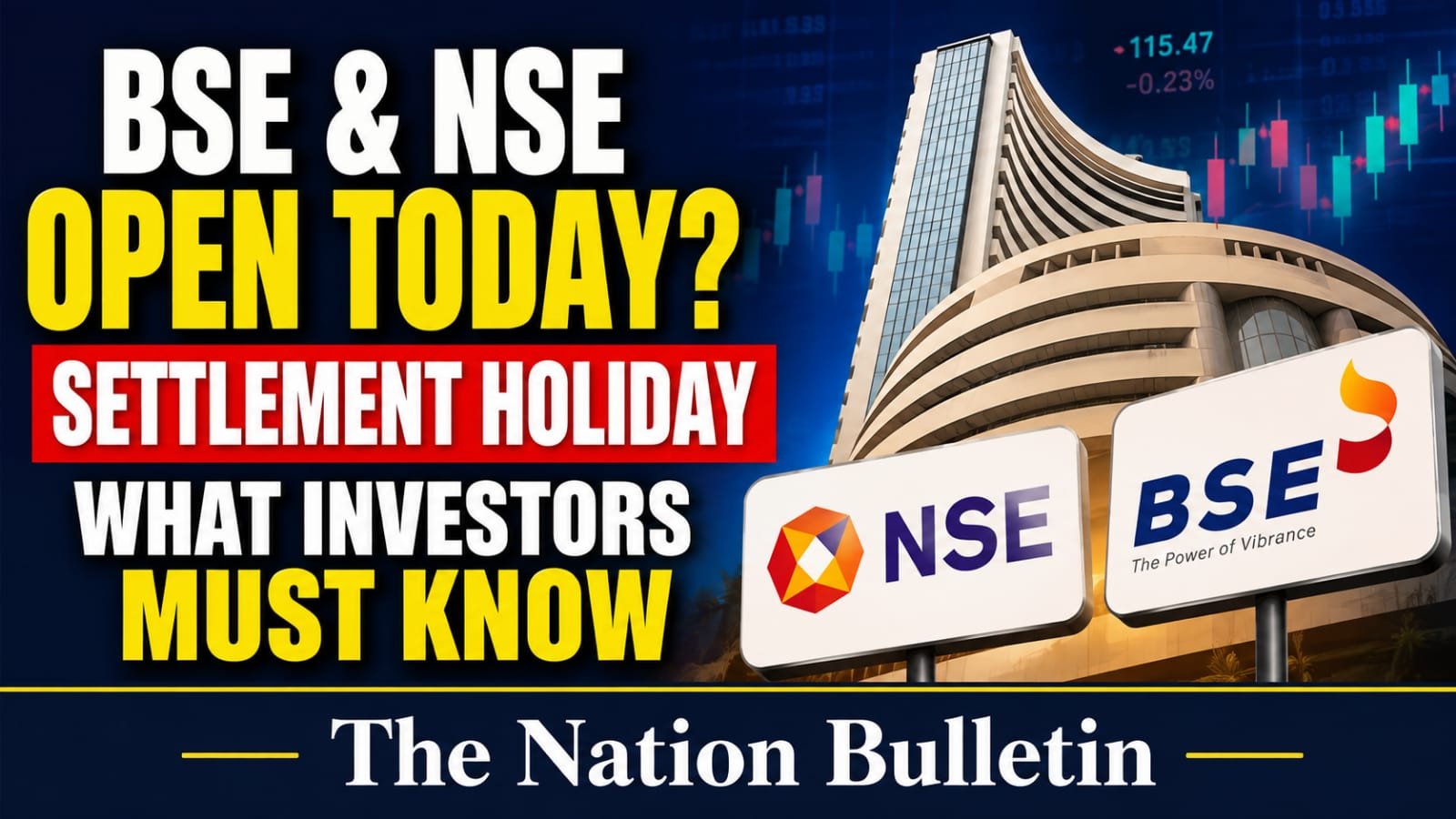 Stock Market Settlement Holiday: BSE, NSE Open Today? Stock market settlement holiday on August 26 as BSE and NSE remain open for equity trading