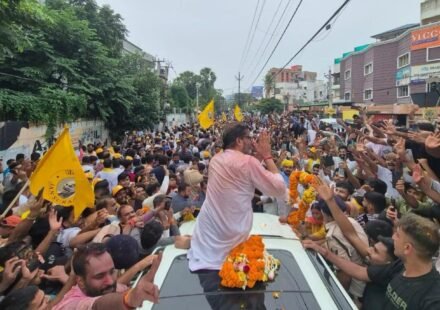 Prashant Kishor celebrates after winning the Bankipur Assembly by-election in Bihar.