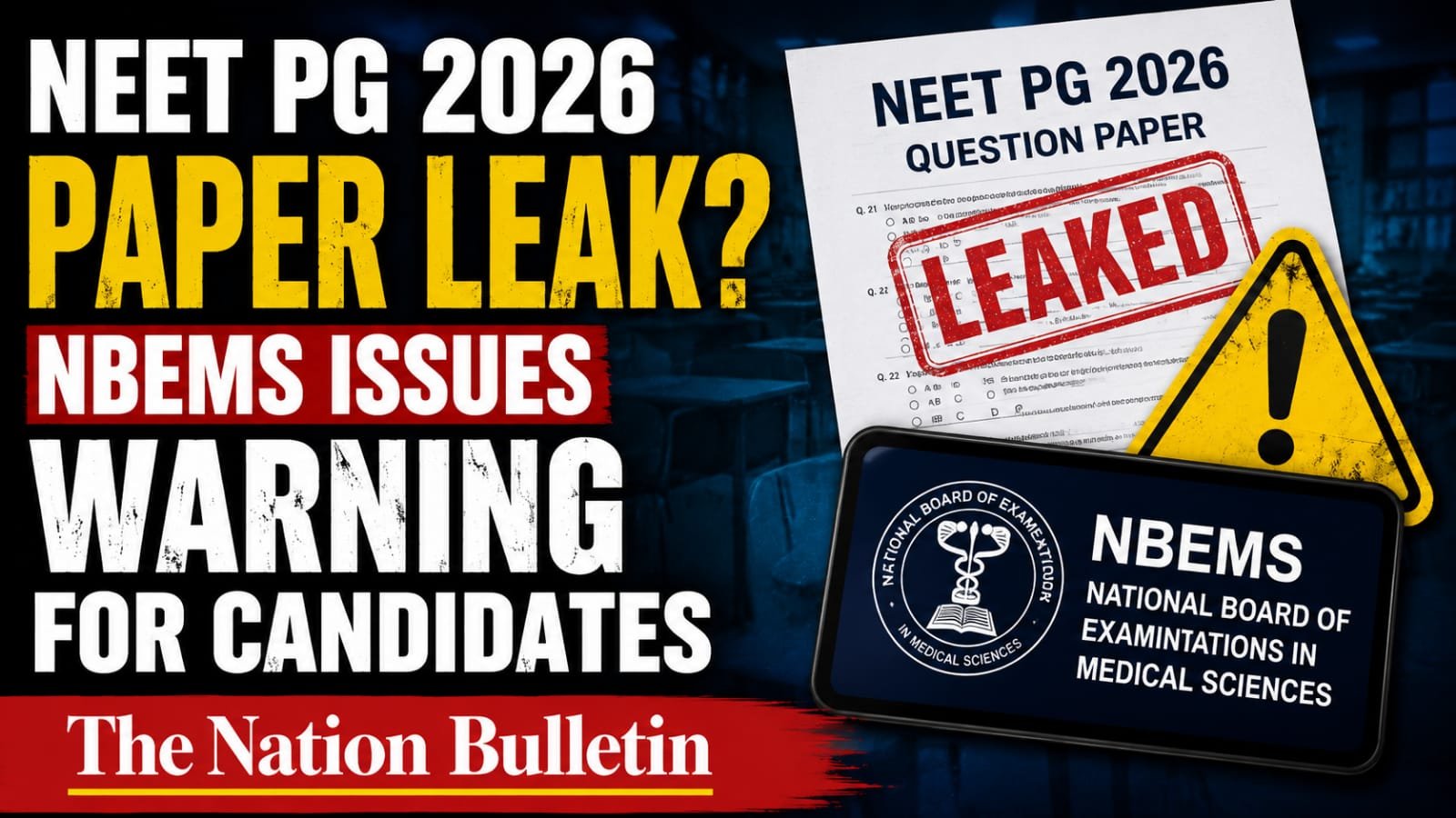 NEET PG 2026 question paper leak claims and NBEMS warning