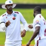 West Indies and Pakistan players ahead of the second Test at Queen's Park Oval in Port of Spain.