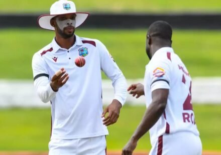 West Indies and Pakistan players ahead of the second Test at Queen's Park Oval in Port of Spain.