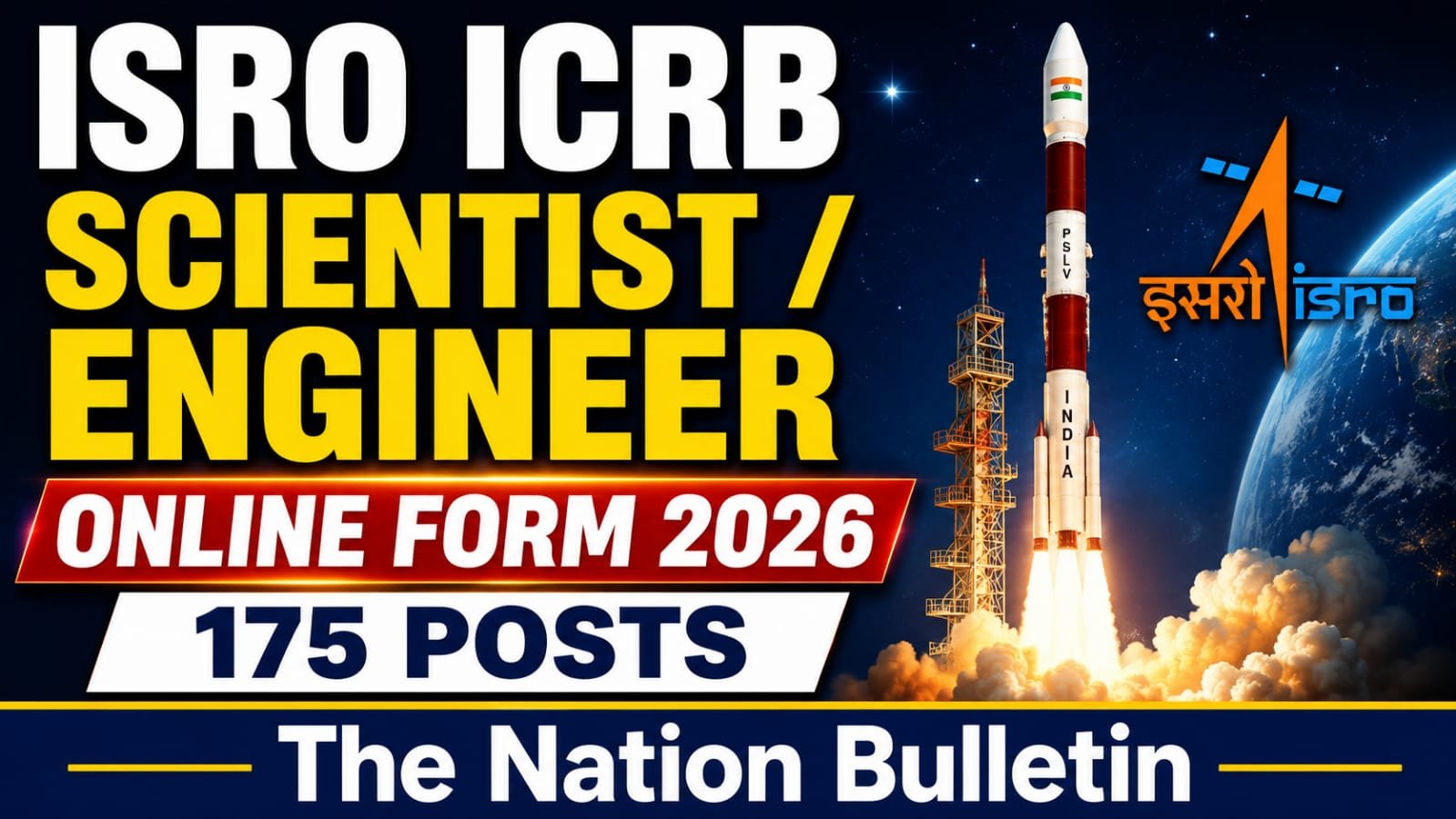 ISRO ICRB Scientist Engineer Recruitment 2026 for 175 posts